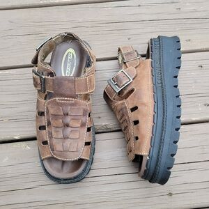 Vintage 90s y2k Skechers‎ Jammers Chunky Strappy Jesus Slide Platform Sandals 7